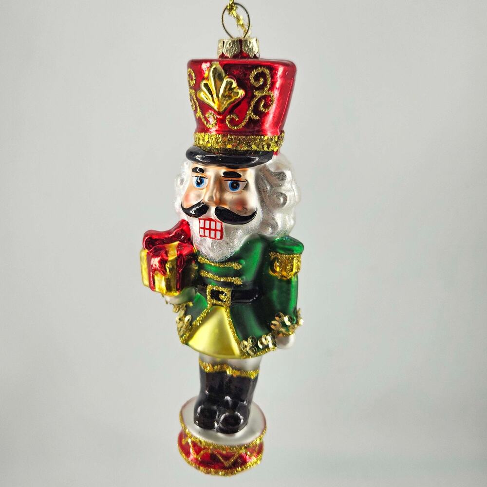 Robert Stanley classic Nutcracker Glass green Christmas Ornament , New
